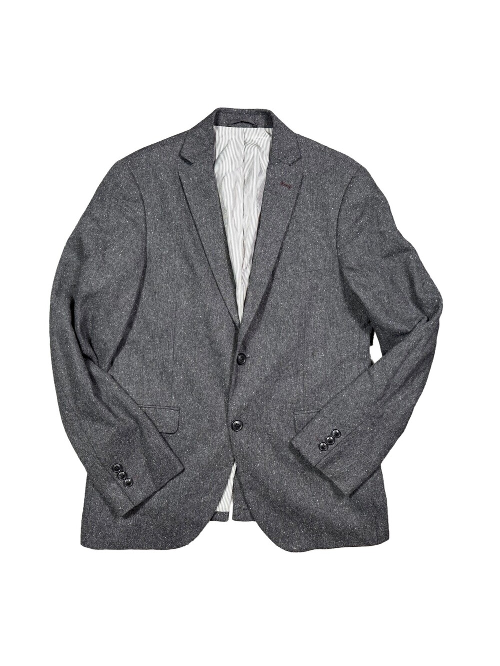 Frank & Oak Mens 38 Gray Tweed Blazer Laurier Fit Wool Blend Sport Coat Jacket